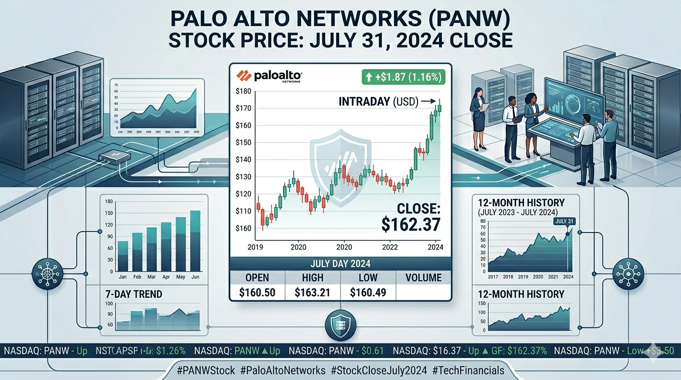 Palo Alto Networks stock price July 31 2024 close