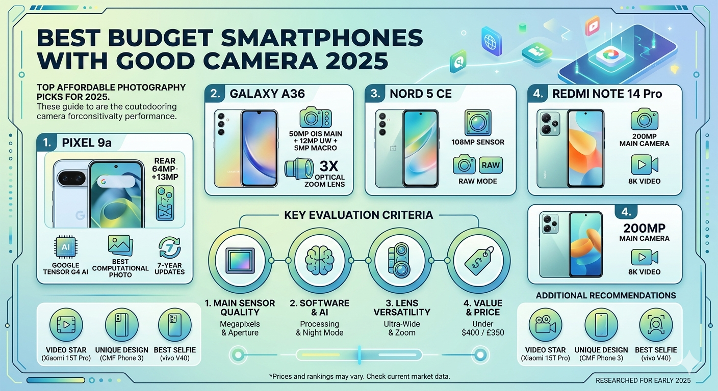 Best Budget Smartphones with Good Camera 2025